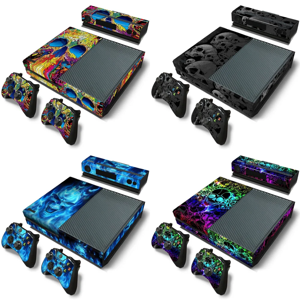 Skull design for X box one console sticker and 2 controllers XB OX ONE vinyl x skin sticker- | Электроника