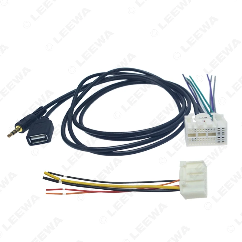 LEEWA стерео радио жгут проводов адаптер с AUX(3,5 мм)/USB разъем для KIA K2/K3/K4/Elantra/Mistra/Tucson# CA6231