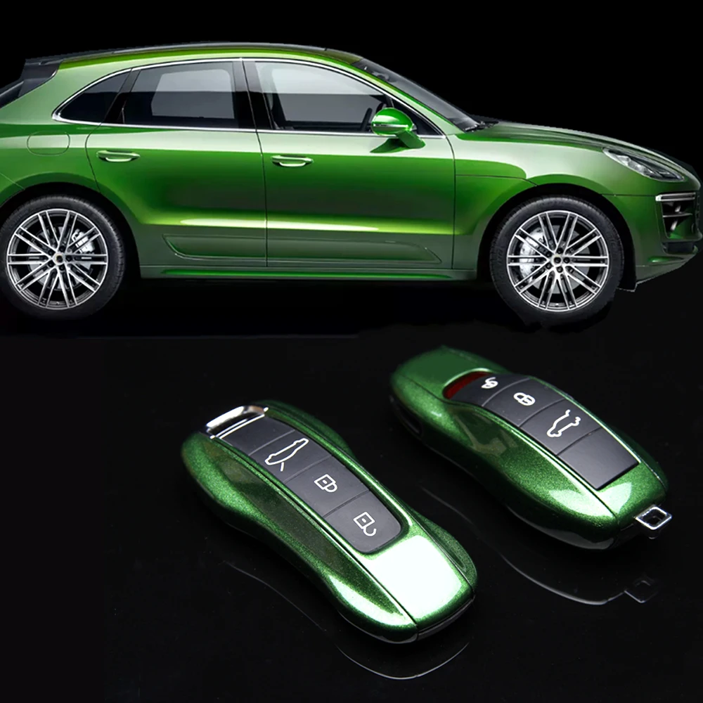 

New key case cover for Porsche Macan Cayenne Panamera 911 971 9YA Mamba green key holder cap fob car alarm remote control shell