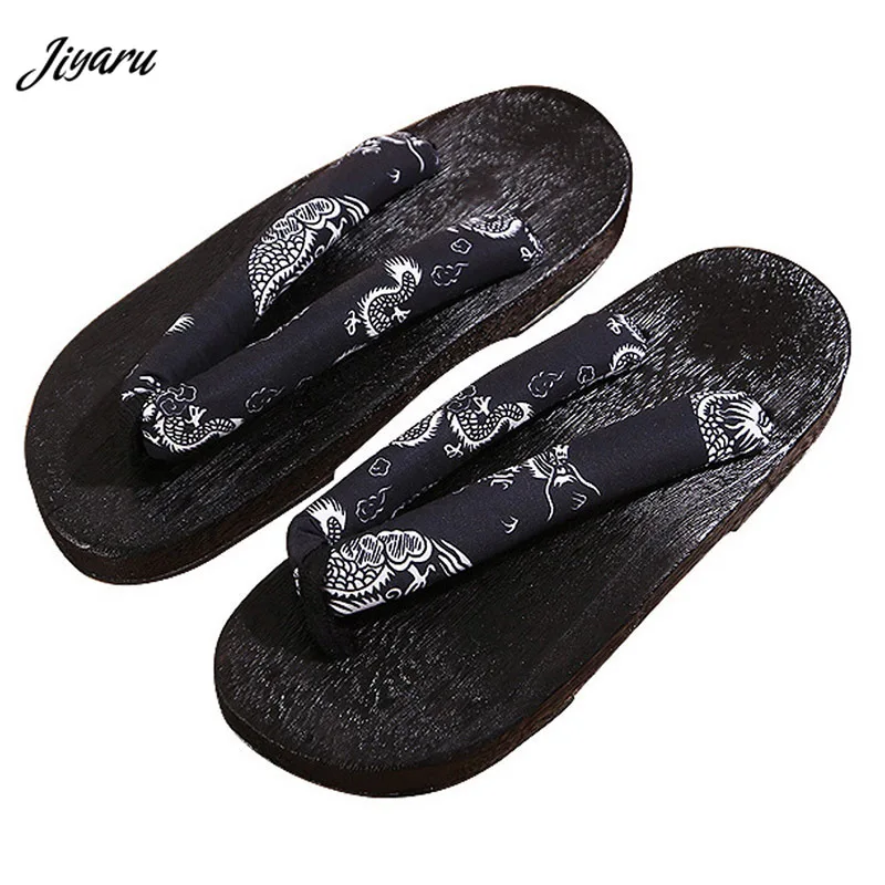 Новинка Японские сандалии гэта Летние деревянные слиперы Аниме костюмы для