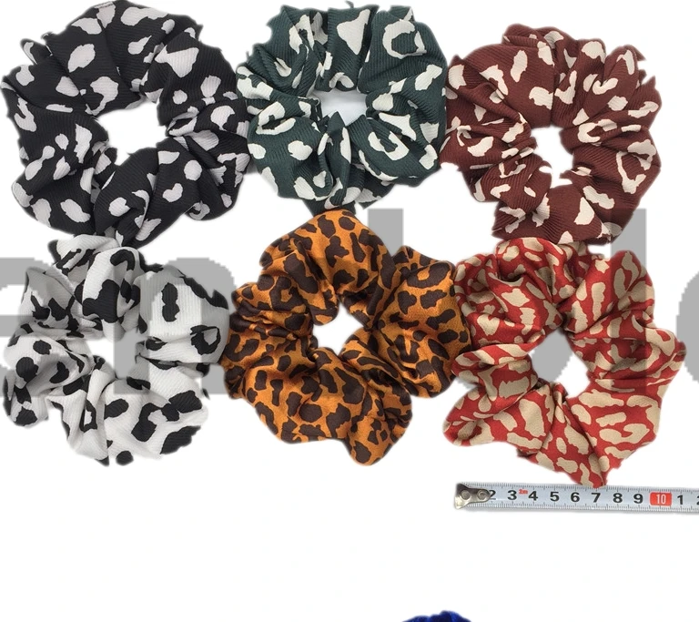 PJ087-6PCS 6 шт./партия, бархатные эластичные резинки для волос, резинки для волос для девочек, не складываются, леопардовые женские блестящие шифоновые Цветочные резинки - Цвет: PJ087-6PCS
