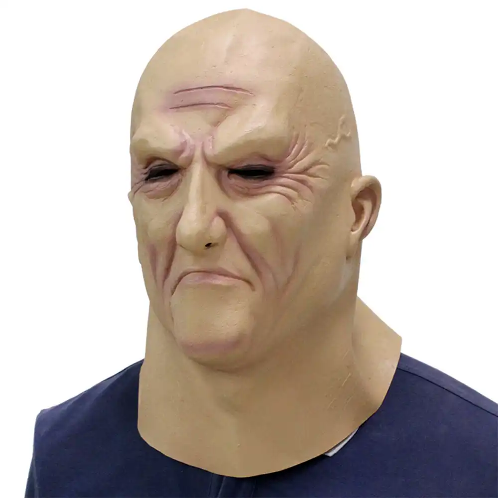 realistic latex human mask full head male old man masks for hall