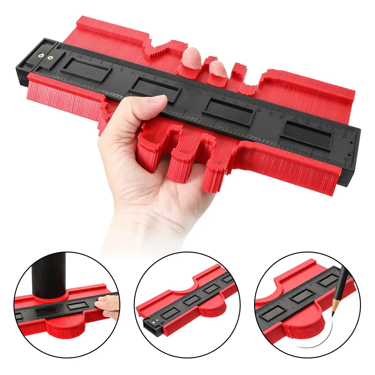 

12/14/25/50cm Contour Gauge Plastic Copy Contour Gauges Standard Wood Marking Tool Tiling Laminate Tiles General Tools New