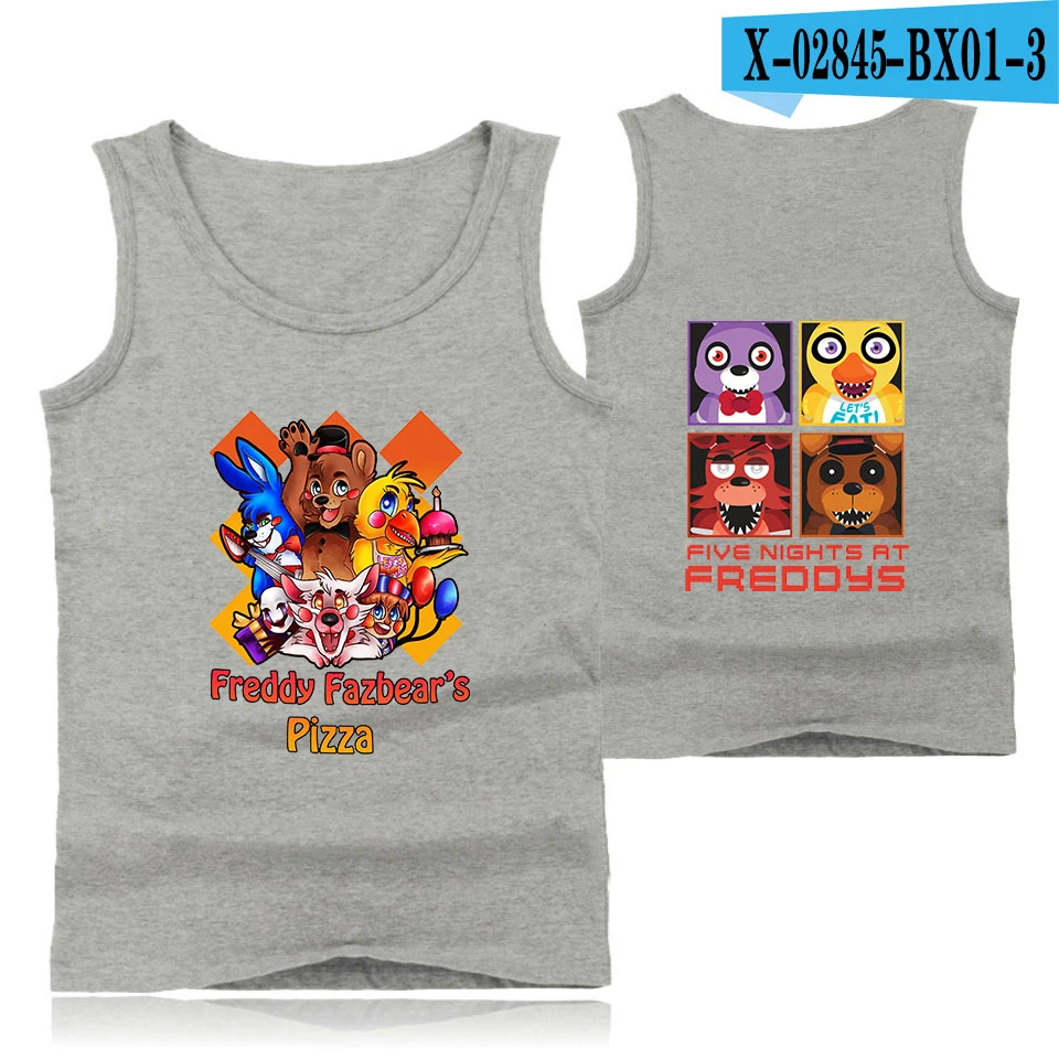 Five Nights at Freddy, новая майка, летний топ без рукавов, модная новинка, популярный тренд, повседневная одежда, жилет - Цвет: Grey