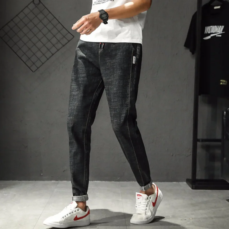 

2019 Spring Summer New Style Elastic Waist Ultra-stretch Jeans Men's Slim Fit Skinny Pants Fashion