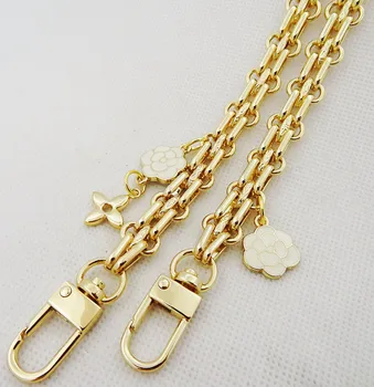

Metal Handbag Purse Chain Leather Bag Strap Handle Shoulder Replacement Repair with Double Clasp Snap Clip chain obag handles