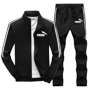 

Brand Men's Sportswear Sets Men's Casual Tracksuit Men 2 Piece Men Polyester Sweatshirt Sweatpants Set Sportswear Fitness