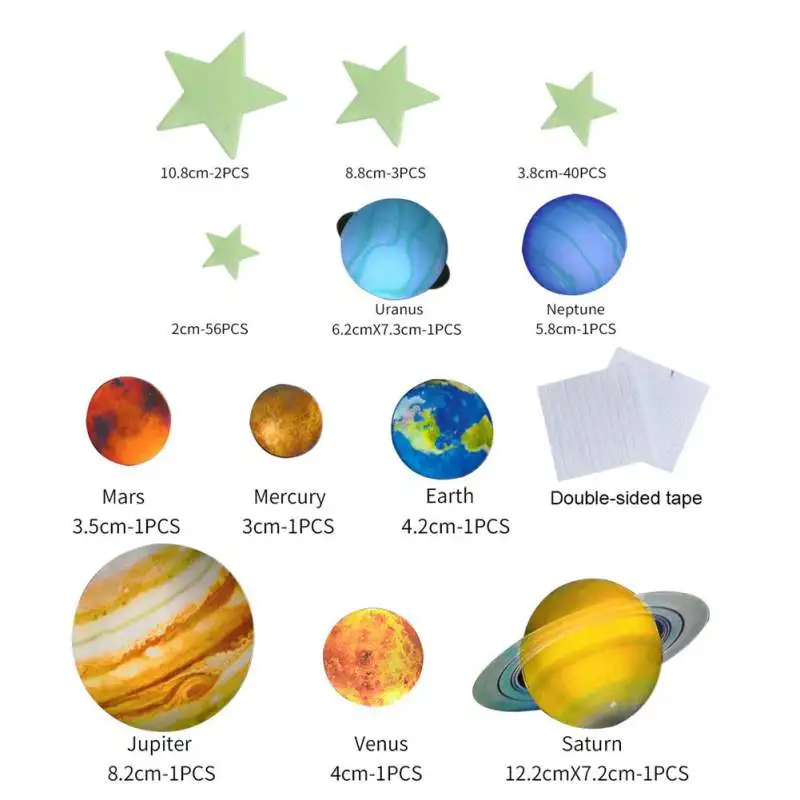 Звезды Планеты Светящиеся Настенные наклейки светящиеся потолочные трафареты украшения для детской комнаты