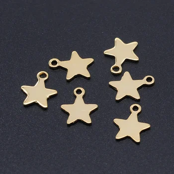 

10pcs/lot 100% Stainless Steel Small Star Charms Wholesale Bracelets Pendants Top Quality