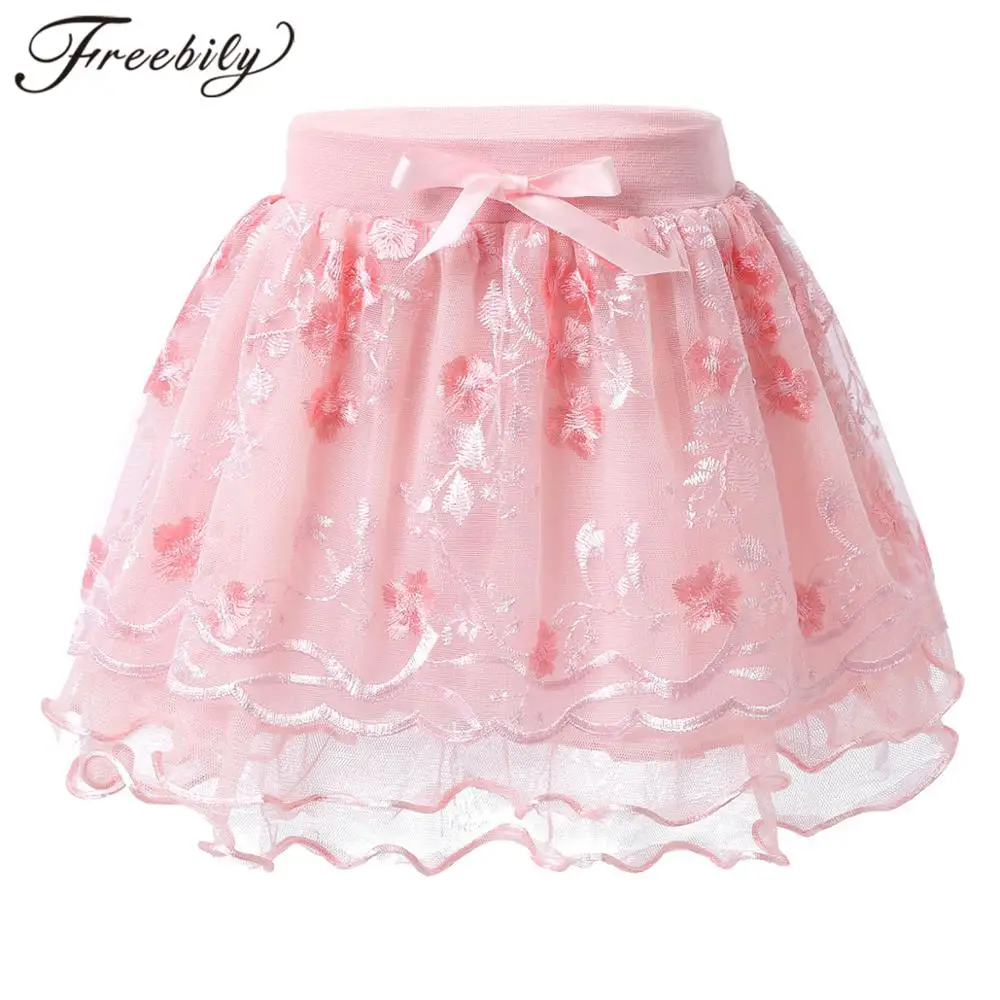 

Kids Girls Ballet Tutu Skirt Dance Costume Flowers Tulle Princess Skirts Dancewear Stage Performance Ball Gown Party Clothes