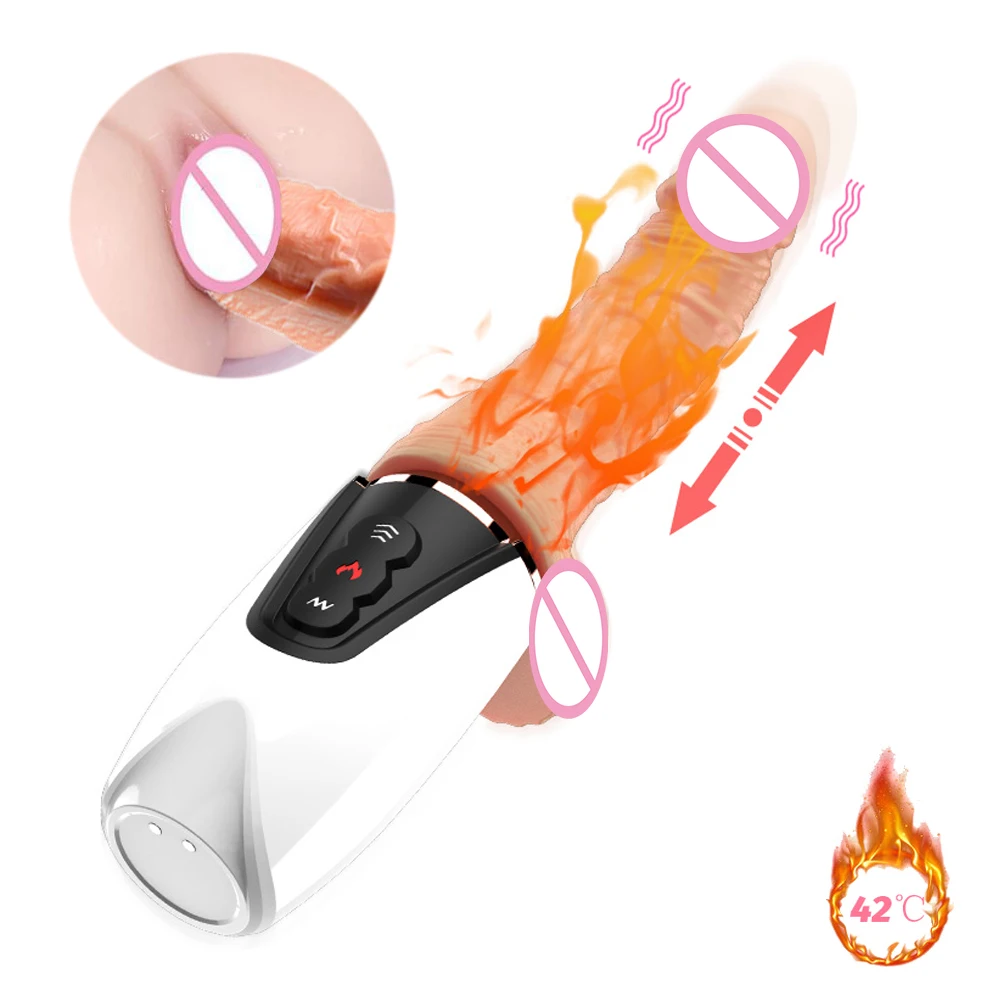 Female Masturbator Automatic Sex Machine Telescopic Dildo Heating Dildo Vibrator Sex Toys For Women Realistic Penis Sex Products