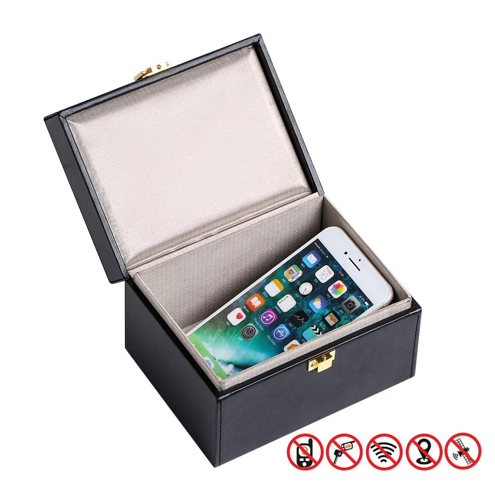 

Car Practical Organizer Key Phone Bag Storage Box Signal Blocker Prevention Security Anti Theft PU Leather Protector Accessories