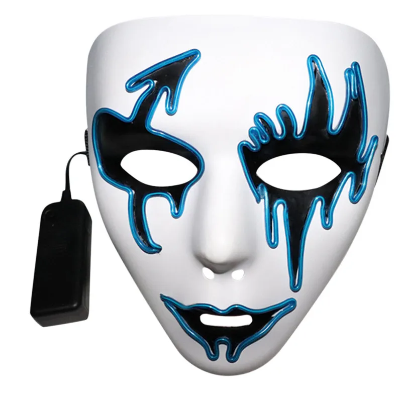 Mask halloween Party Sound Reactive LED Mask Dance Rave Light Up Adjustable Mask Rave Adults maskeren dropshipping S18#N (6)