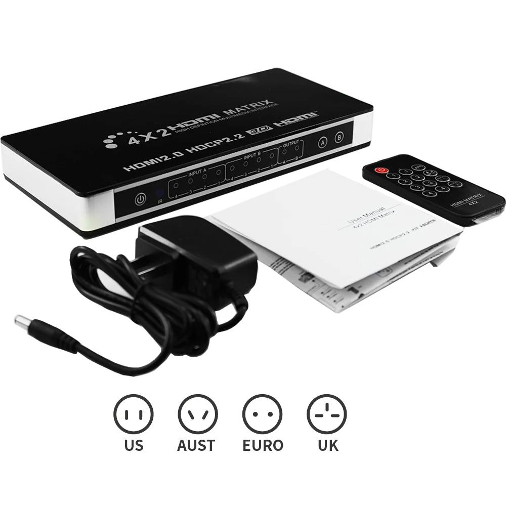Матрица HDMI 2 0 4 х2 4K 60 Гц HDR HDCP 2|hdmi matrix|hdmi matrix 4x2matrix hdmi 4x2 |