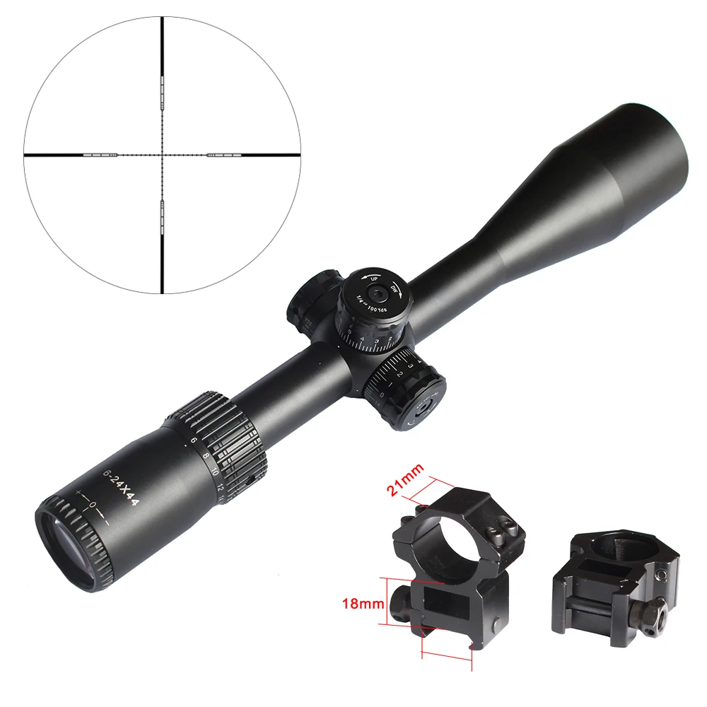 Охотничий оптический прицел SPINA OPTICS 6 24x44 SF тактический с креплениями|Оптические