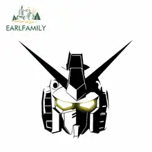 EARLFAMILY 13cm x 9.8cm GUNDAM Car Accessories Stickers JDM Polyethylene Oem Cartoon Glue Sticker Waterproof Sunscreen Vynil