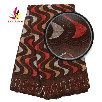 

Hot Embroiderey Cotton Lace 5Yards Material Nigerian African Dry Lace Fabric 2019 High Quality Swiss Voile Lace In Switzerland