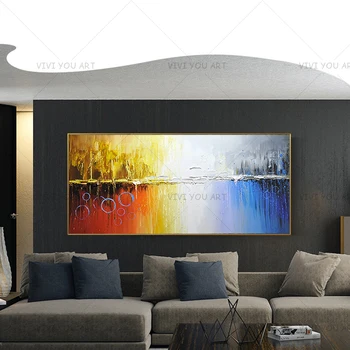 

Colorful Abstract Multi-Color Nature Sights Sheet Oil Painting Canvas For Room Decor Modern 100% Handmade Picture Painting