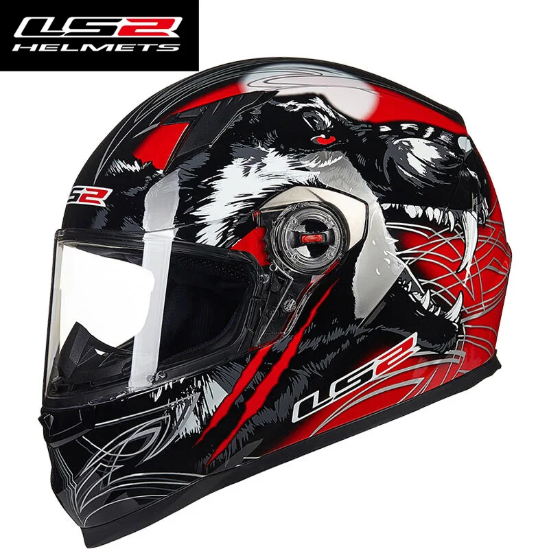 Новое поступление LS2 FF358 анфас moto rcycle шлем Высококачественная съемная и моющиеся внутренняя подкладка raing LS2 moto шлемы ECE - Цвет: Red Wolf
