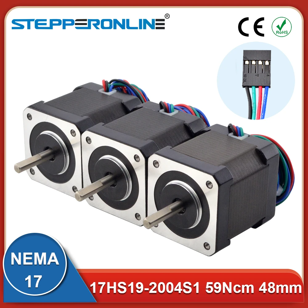 Nema 17 Stepper Motor 48mm 59Ncm/84oz.in 4-lead 42 Motor Nema17 Step Motor 2A 1m Cable for DIY 3D Printer CNC Robot