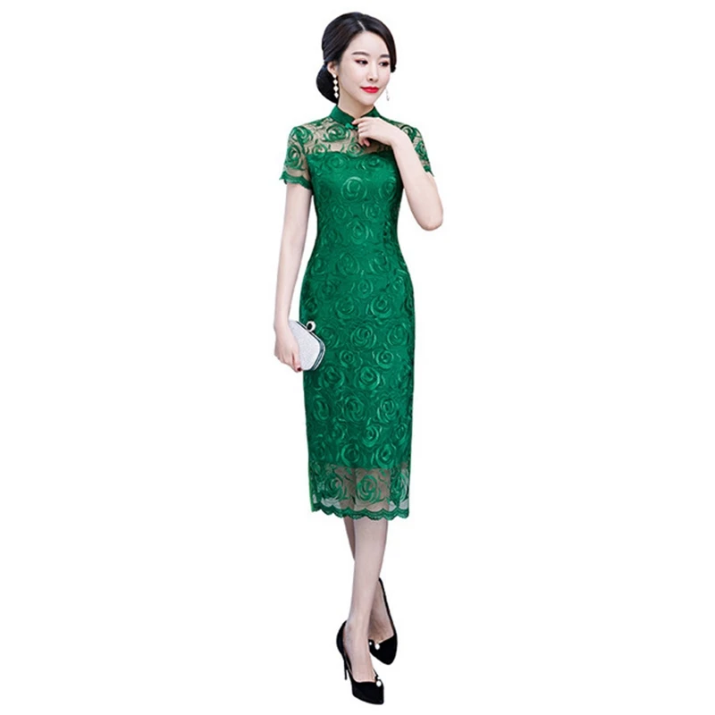 Новая мода cheongsam улучшенное кружево Cheongsam китайский стиль Женская юбка ретро Национальный китайский стиль женское платье cheongsam