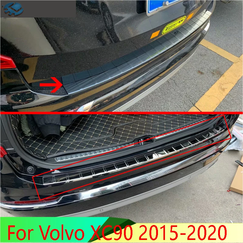 For Volvo Xc90 2015-2020 Car Accessories Stainless Steel Rear Bumper Protection Window Sill Outside Trunks Decorative Plate