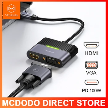 

MCDODO 3 in 1 USB Type C to HDMI to PD 100W Fast Charging Video Auxiliary Adapter HDMI VGA Converter for Macbookpro Huawei P20