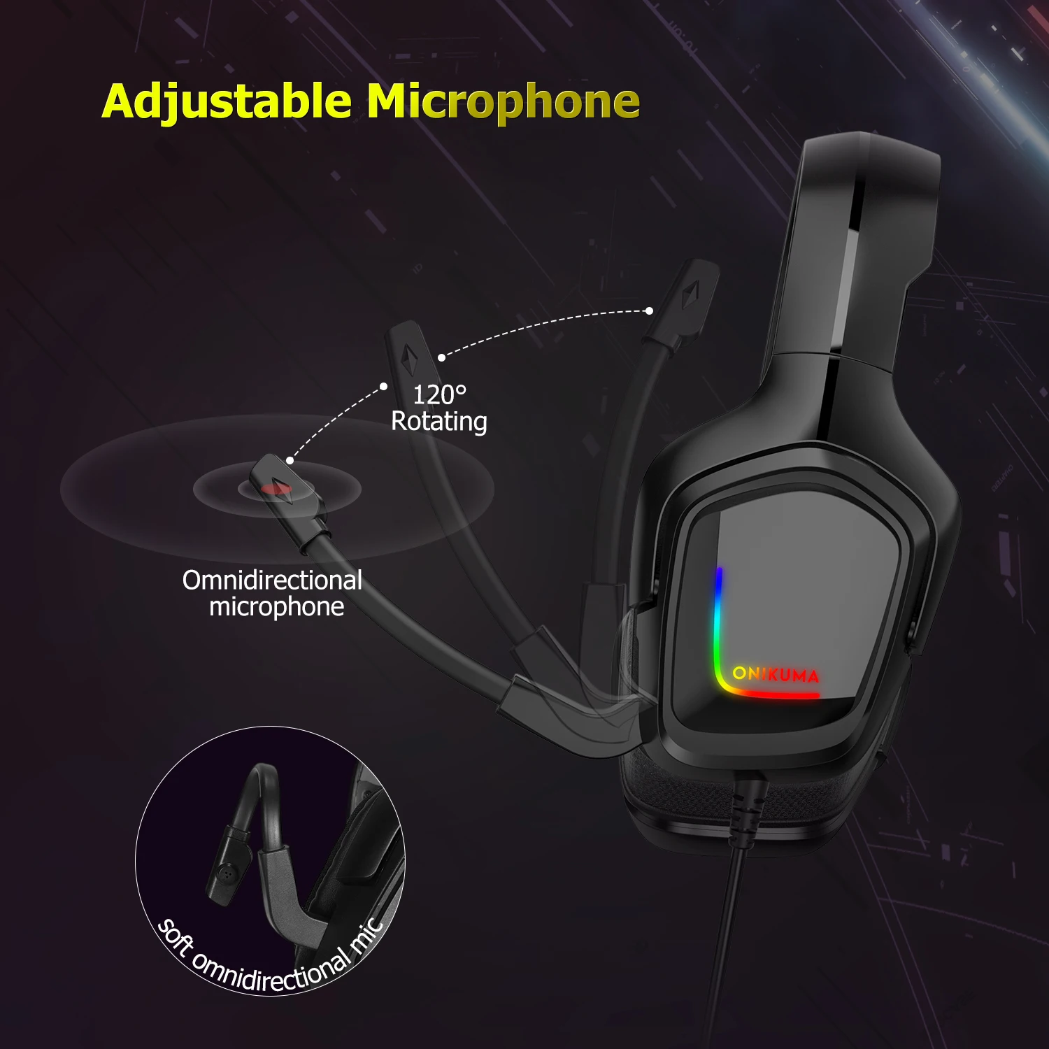 Auriculares gaming RGB con micro – ONIKUMA K20 – TALENTEC