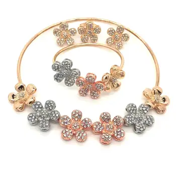 

F&Y Dubai gold-colorful Jewelry Sets Nigerian Wedding Necklace Bracelet Earrings Ring Sets Jewelry Sets