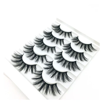 

iflovedekd 5 pairs Manufacturers wholesale natural curling make-up eyelashes 3D mink five pairs of fake eyelashes hot sale