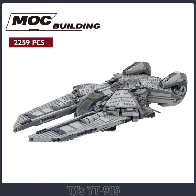 NEW Space Wars Tj YT-985 Model MOC Building Blocks Bricks DIY Assemble Space Transport Ship Toys Kids Gifts 1