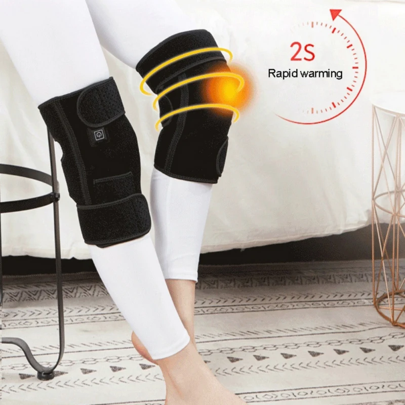 Горячая шина для колена Регулируемая USB-heated обезболивающий наколенник поддержка перезаряжаемый ортопедический Электрический массажер температура Kneeq