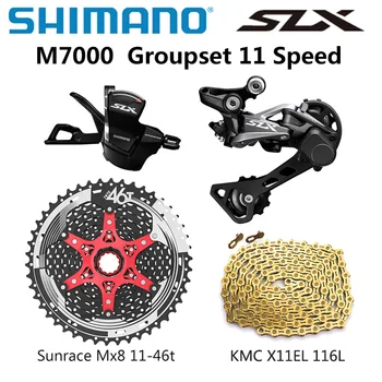 

SHIMANO SLX M7000 11S Groupset MTB Mountain Bike 11 Speed 46T 50T SunRace Cassette + kmc Chain M7000 Shift Lever Rear Derailleur