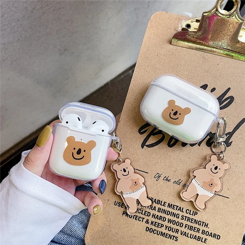 Чехлы для Airpods мягкие прозрачные чехлы наушников из ПК Apple AirPods 1 2 pro зарядная