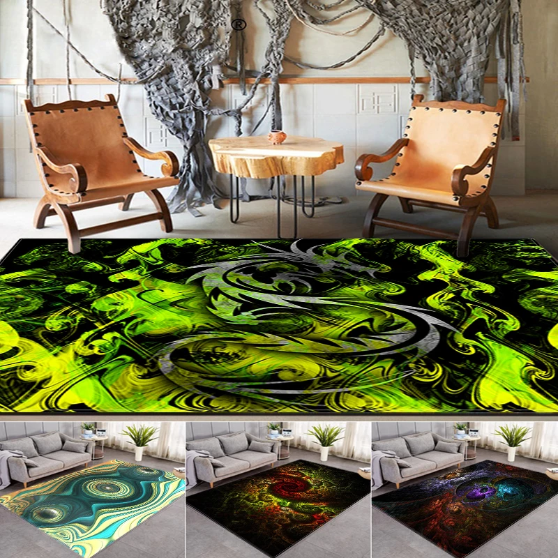 

Абстрактный стиль, искусственный ковер для домашней гостиной с 3D принтом, маленький ковер для украшения спальни, дверной коврик, нескользящий моющийся ковер