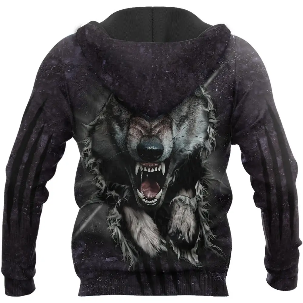 Wolf 3D All Over Printed Men Hoodies Sweatshirt Unisex Streetwear Zipper Pullover Casual Jacket Tracksuits KJ0185