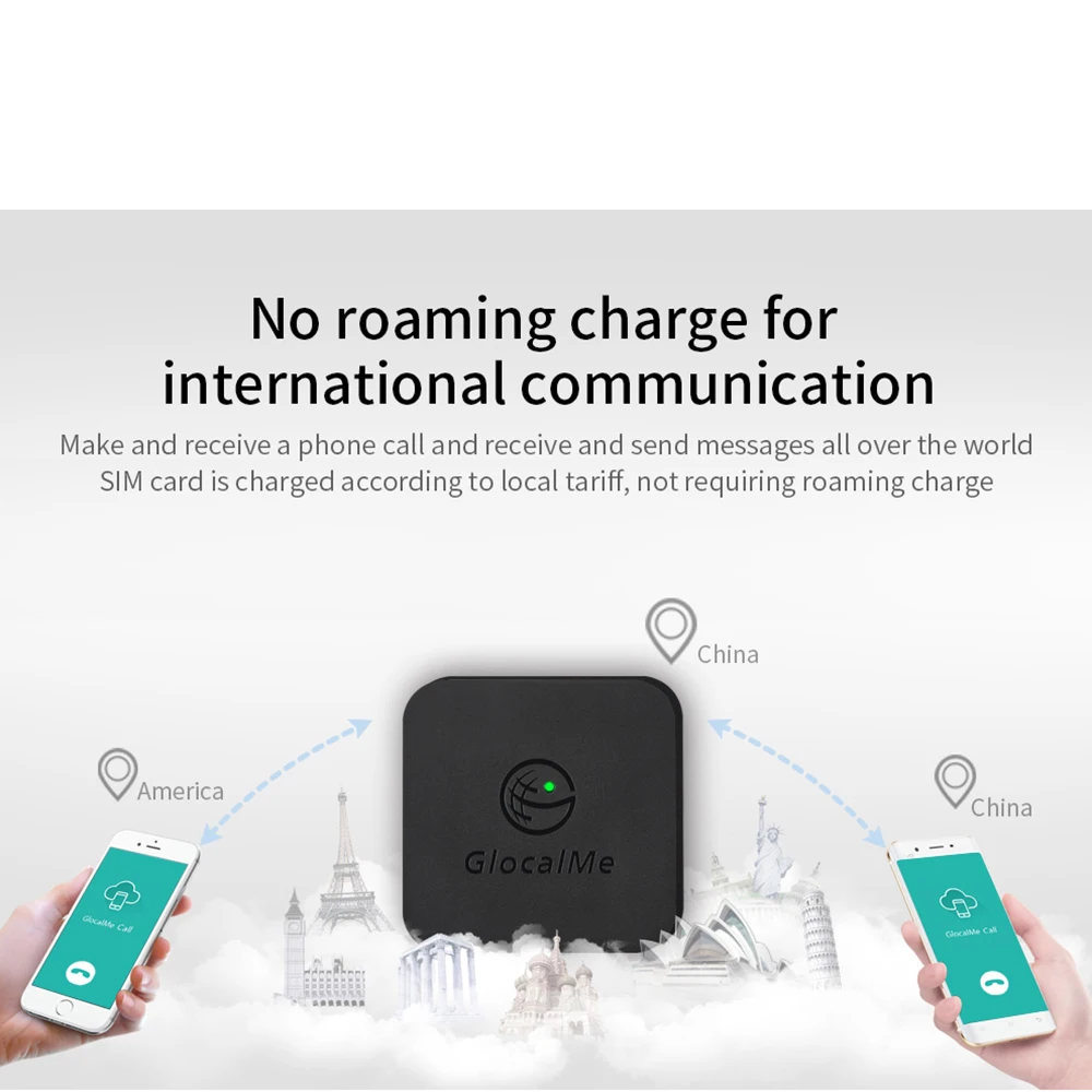 

Glocalme Call Multi SIM Dual Standby No Roaming Abroad 4G SIMBOX for iOS & Android ,No Need Carry ,WiFi / Data to Make Call &SMS