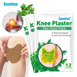 12Pcs/Bag Sumifun Wormwood Herbal Knee Pain Relief Heated Patch Joint Ache Medical Plaster Treat Rheumatoid Arthritis Sticker