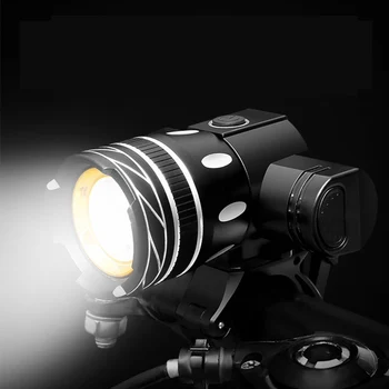 

USB Rechargeable Bike Light Zoom Focus Adjustable Front Bicycle Headlight Built-in Battery Torch Runtime 5 Hours Flashlight