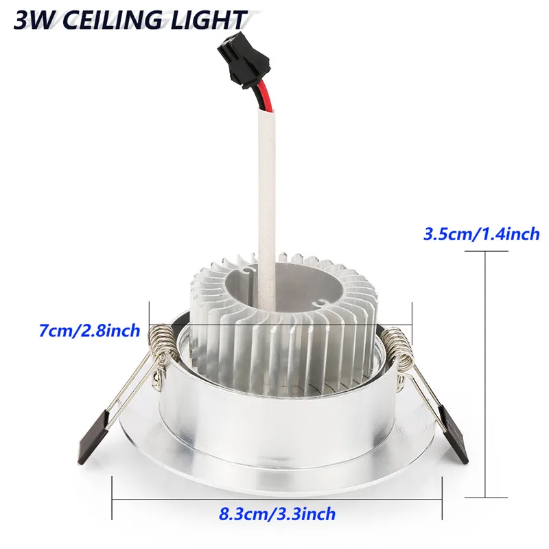 10 шт. светодиодный светильник с регулируемой яркостью 3 Вт круглый потолок Встраиваемая лампа AC85V-265V светодиодный светильник для спальни
