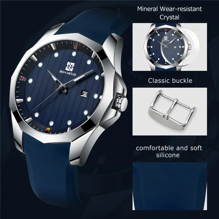 BEN NEVIS модные спортивные кварцевые часы для мужчин s часы Relojes часы для мужчин лучший бренд класса люкс Бизнес водонепроницаемые часы Relogio Masculino