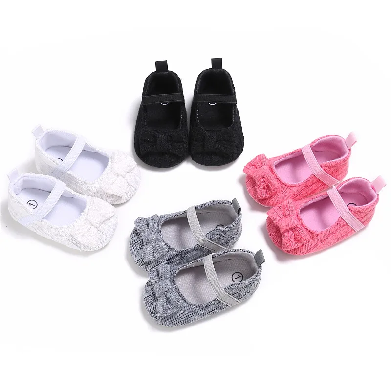

Baby Girl Shoes Soft Sole Anti-slip Knitting Wool Toddler Infant Newborn Prewalker Girls Flower First Walkers