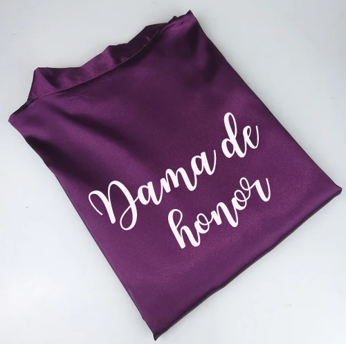 C& Fung Королевский puple novia Атласный халат для женщин dama de honor Espanol испанская Свадьба madre del novio вечерние Халаты для невесты - Цвет: dama de honor