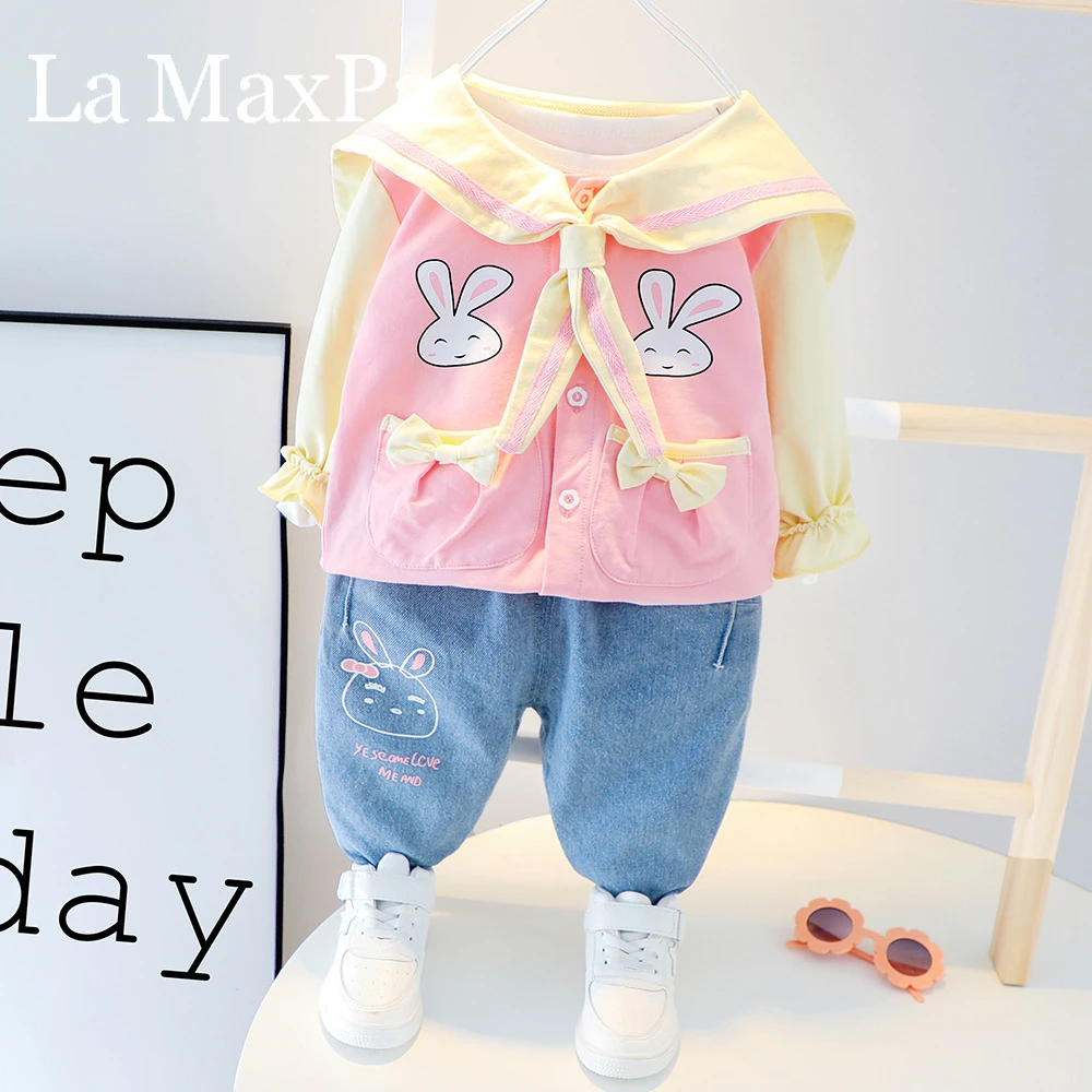 Bebe Vetements Fille 0 3 Ans Automne Nouvelles Filles Bebe Style Coreen Mignon Poupee Col Lapin Chemise Jean Deux Pieces Costume 1429 Aliexpress