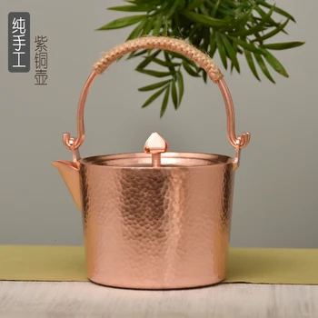 

Pure copper handmade boiler puer oolong Chinese Kungfu teapot teaware thickened retro tea pot 0.5L 1L