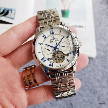 

Omega- Luxury Brand Ceramic Bezel Mens Mechanical 007 Automatic Movement Men Watch Designer Watches Wristwatches 413412