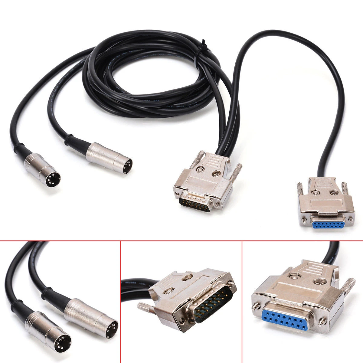 High Quality Midi To Joystick Game Port Audio Cable Db15 5 Pin Din Wire