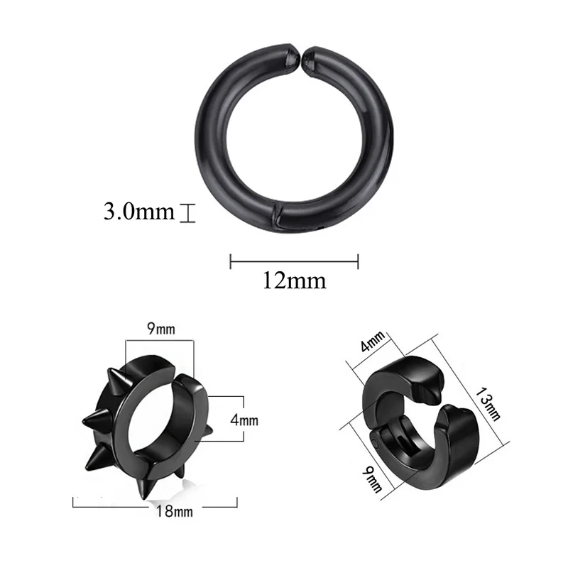 1 шт мужские/женские титановые стальные серьги-клипсы, не пирсинг, Искусственные серьги, шестишиповник, матовые серьги, круг, Панк ювелирные изделия, подарок