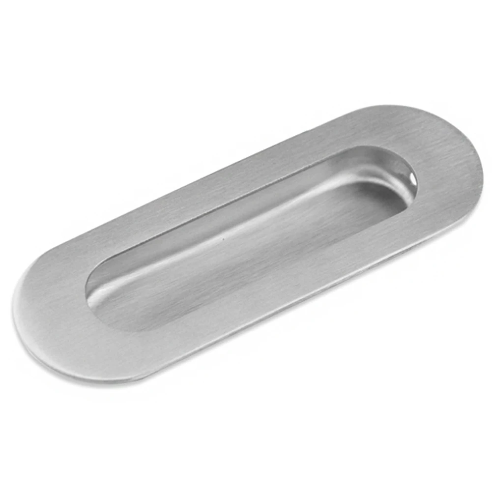 Ручки для ящиков Inset встраиваемые раздвижные дверные ручки ручка платяного шкафа шкаф из нержавеющей стали - Цвет: Oval
