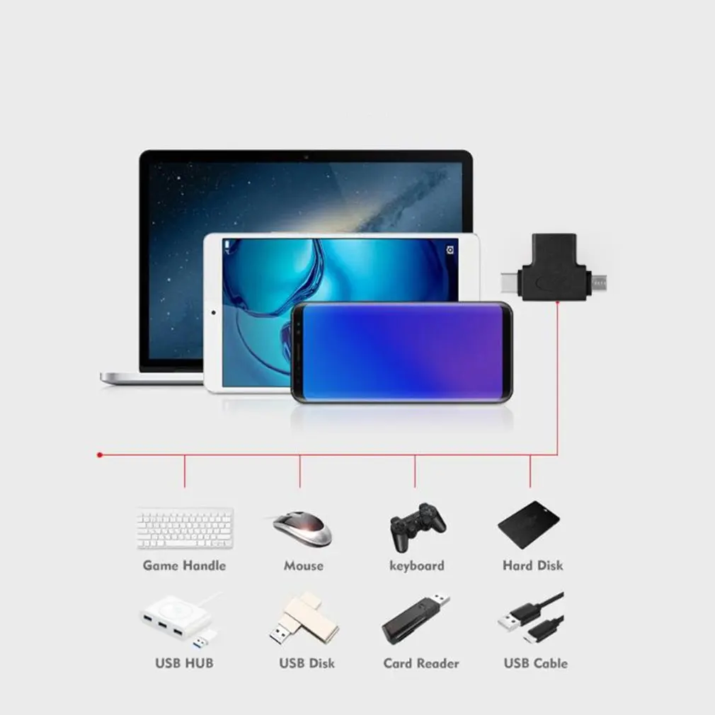 Baosity 2-в-1 Micro Usb Тип C Otg адаптер Usb-c штекер Micro Usb "папа" в Usb-3,0 Женский конвертер где бы вы ни находились